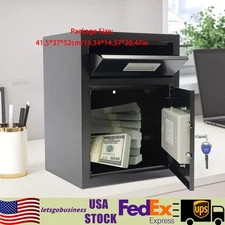 Digital Safe Box Deposit Safe with Drop Slot Passwords & Keys For Home Office