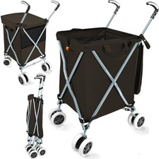 Wellmax WM99100 Series Folding Shopping Cart with Wheels, Grocery Cart with Remo