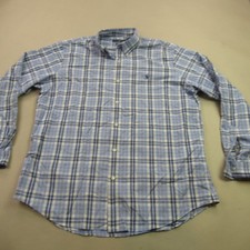 Polo Ralph Lauren Mens XL Classic Fit Shirt Long Sleeve Button Front Plaid Blue