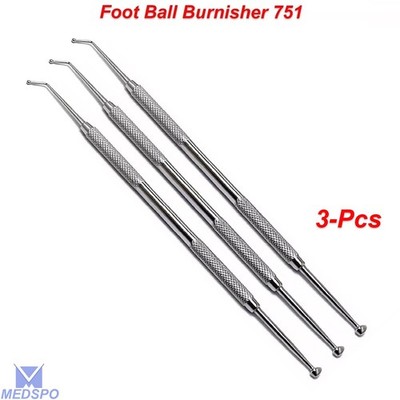 3Pcs Dental Amalgam Foot Ball Burnisher 751 Composite Cavity Filling Instruments