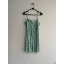 Cottagecore summer Altar'd State Floral Mini Dress Womens M Green Cutout Back