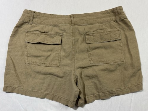 Apt 9 Modern Shorts Linen Rayon Blend Womens Size 12 Tan - Picture 2 of 10