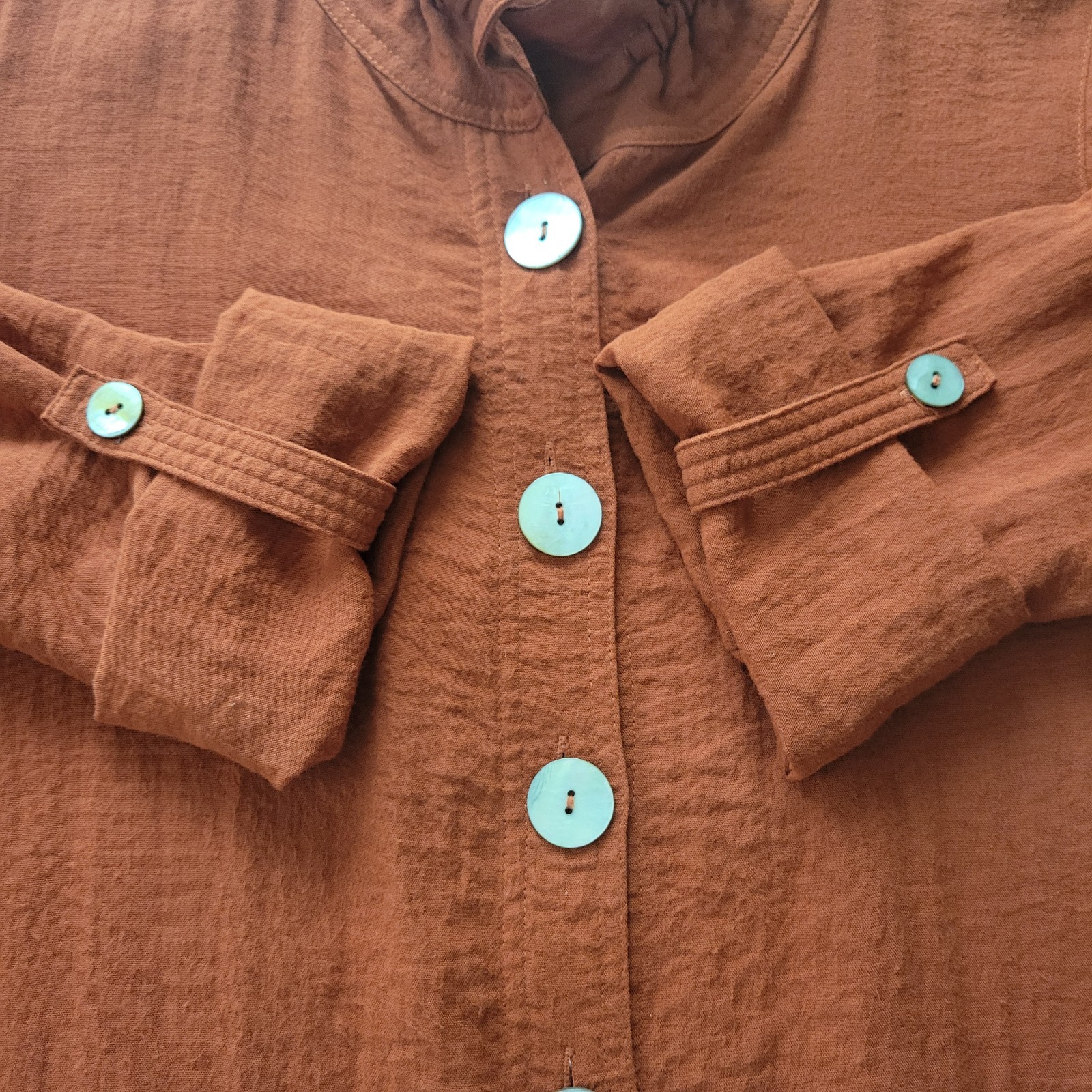 John Mark Size SMALL Flared Tunic Rust Button Fro… - image 9