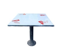 Vtg Superior Beer Metal Table Porcelain Top Mexican Restaurant Bar 30 x 30"