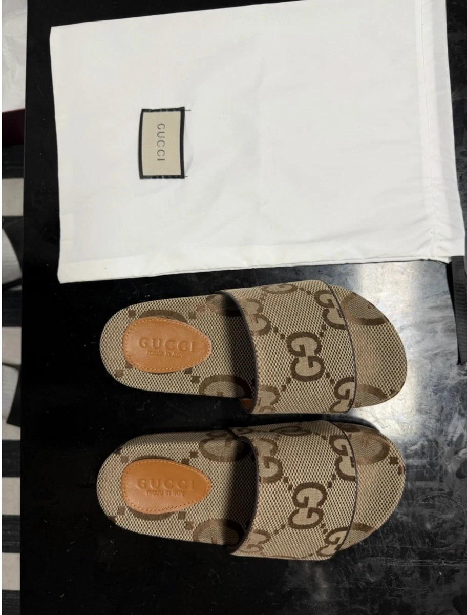 超美品 GUCCI 名作 ディアマンテ オールレザー クロス 9 サンダル 超美