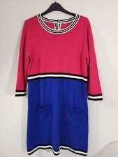 TU Dress Size 12 Knitted Jumper Dress Colour Block Vintage Style