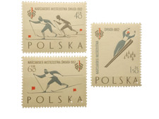 POLSKA Fi 1149-1151 a ** 1962 Narciarskie MŚ w Zakopanem