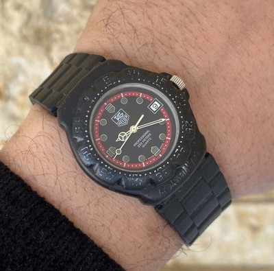 1990s Vintage Tag Heuer Formula 1 Watch 383.513/1 Boxed Black Red