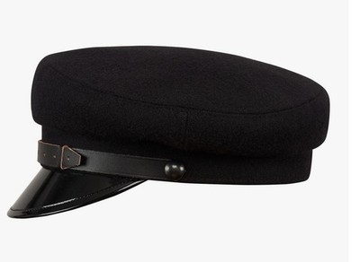 Sterkowski Maciejowka Model 1 Cap Black Wool Biker Fisherman Hat 61cm 7 5/8