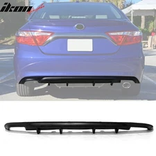 For 15-17 Toyota Camry 4 Fin Style Rear Bumper Diffuser Lip Spoiler Unpainted PU