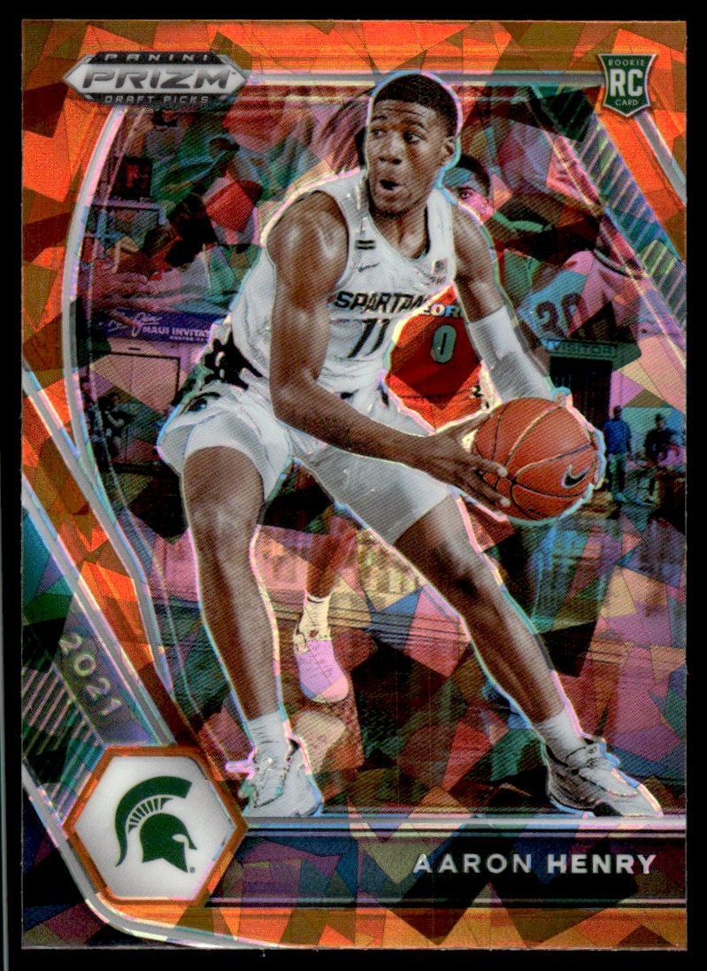 2021-22 Panini Prizm Draft Picks Prizms Orange Ice Aaron Henry #48 20519