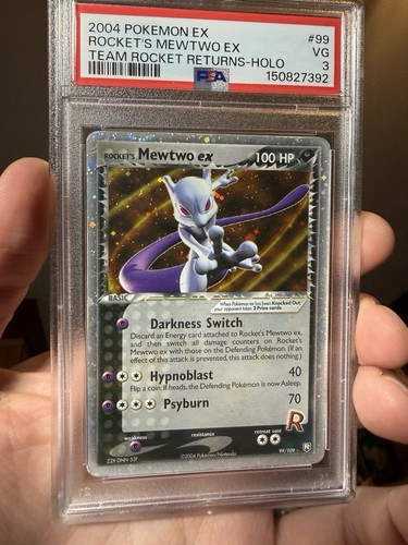 Rocket's Mewtwo ex graded PSA 3 for sale on eBay