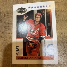 2022-23 Topps NHL Stickers All/Star Sebastian Aho #594 + bonus Stammos