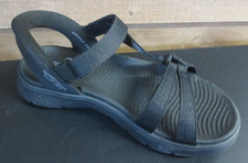 Skechers Women's Slip Ins Go Walk Flex- Illuminate Sandal - BLACK - US 8