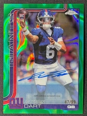 Jaxson Dart - 2025 Topps Chrome Rookie Autograph Variation Green