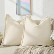 Pillow Covers 18x18 Set of 2 Throw Pillow Covers 18" x 18" Pack of 2 Beige