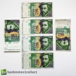 SPAIN: 6 x 1 000 Spanish Peseta Banknotes.