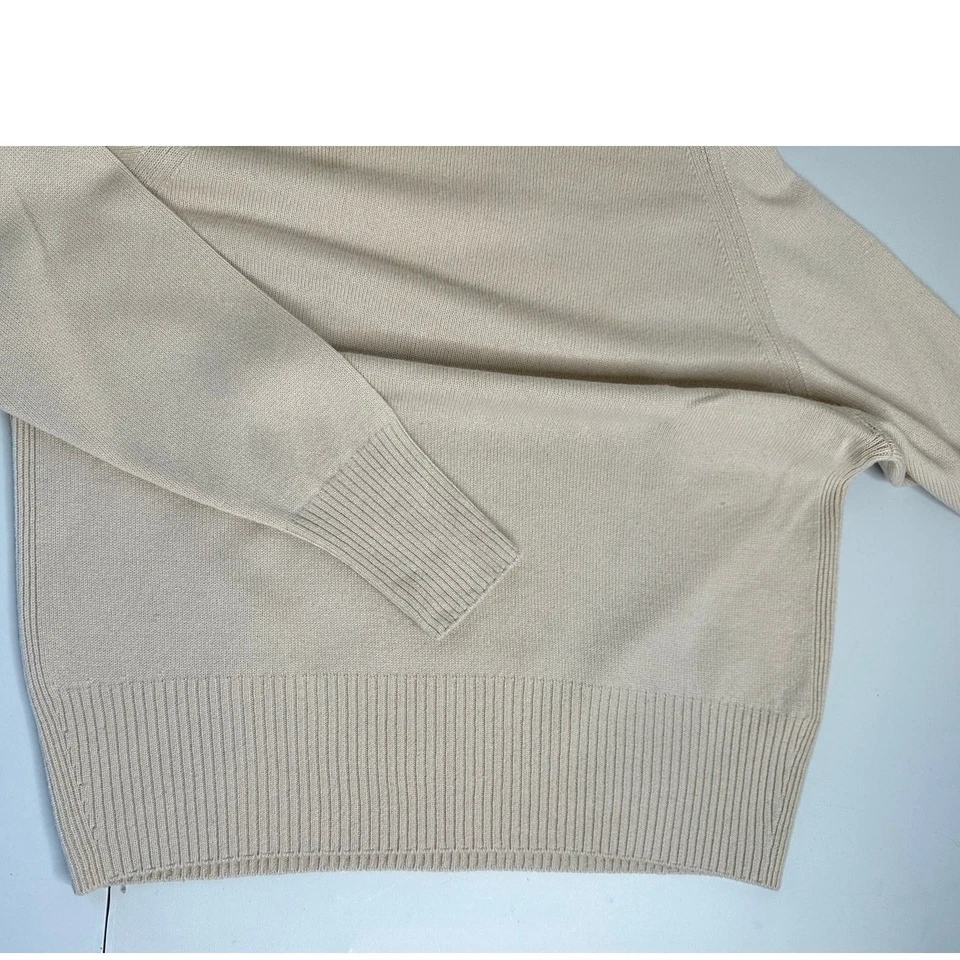 Suéter Vince Off White Mezcla Lana Cachemira Cuello Barco Manga Larga Minimalista M Foto 4 de 4