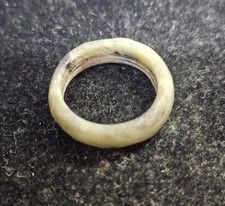 Jadeite Jade Dark Green Black Band Ring Sz 7" - B23