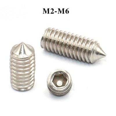 Gewindestifte DIN 914 A2 Edelstahl Madenschrauben Innensechskan M2/M3/M4/M5/M6