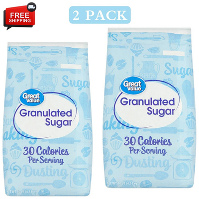 #ad Great Value Pure Granulated Sugar 10lbNew 2 Pack $14.00