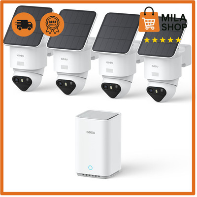 T2 Ultra 4K UHD Überwachungskamera Aussen Solar Akku Neue aosuBase 4 Cam-Kit