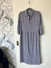 TU Clothing Size 12 Blue & White Check Midi Dress 3/4 Sleeved Summer Lightweight