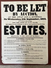 Antique Sales Poster Norfolk Outwell  Upwell Letterpress Typography 1855 