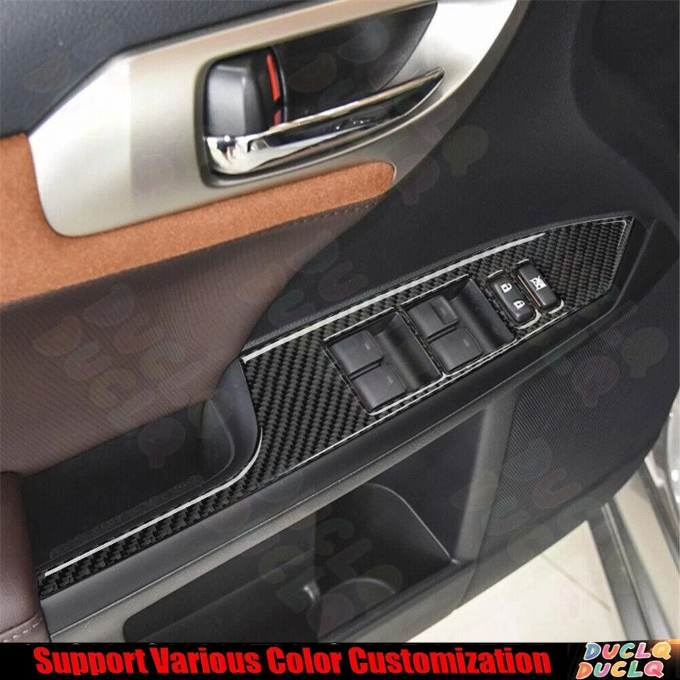 Cubierta de panel de botón de interruptor de elevación de ventana de fibra de carbono 4 piezas para Lexus CT200h 11-17 Foto 4 de 4