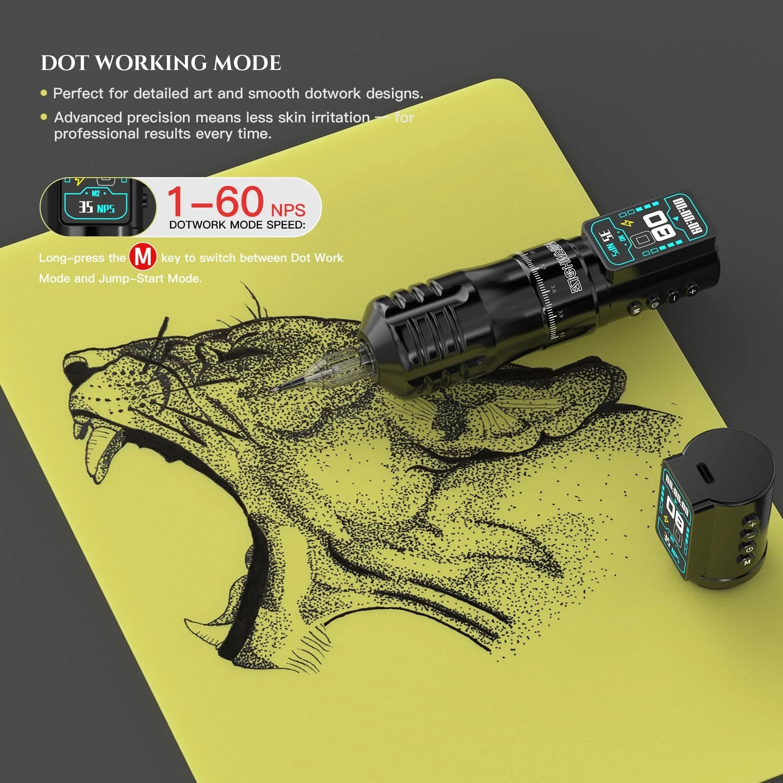 Wormhole 2PCS 2300mAh Batteries and 7 Adjustable pen+power supply, Black4 - product detail image 4