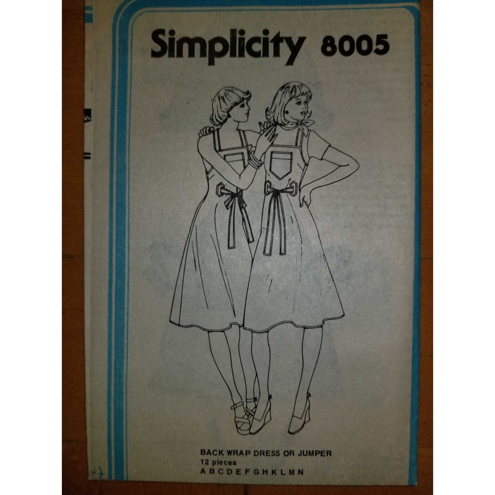 Simplicity Vintage Pattern 8005, Size 10, Complete/Cut, Wrap Dress, Jumper eBay