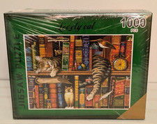 1000 Piece "LOVELY CAT" Puzzle, NIB, Books, Owl, Clock, Kitten
