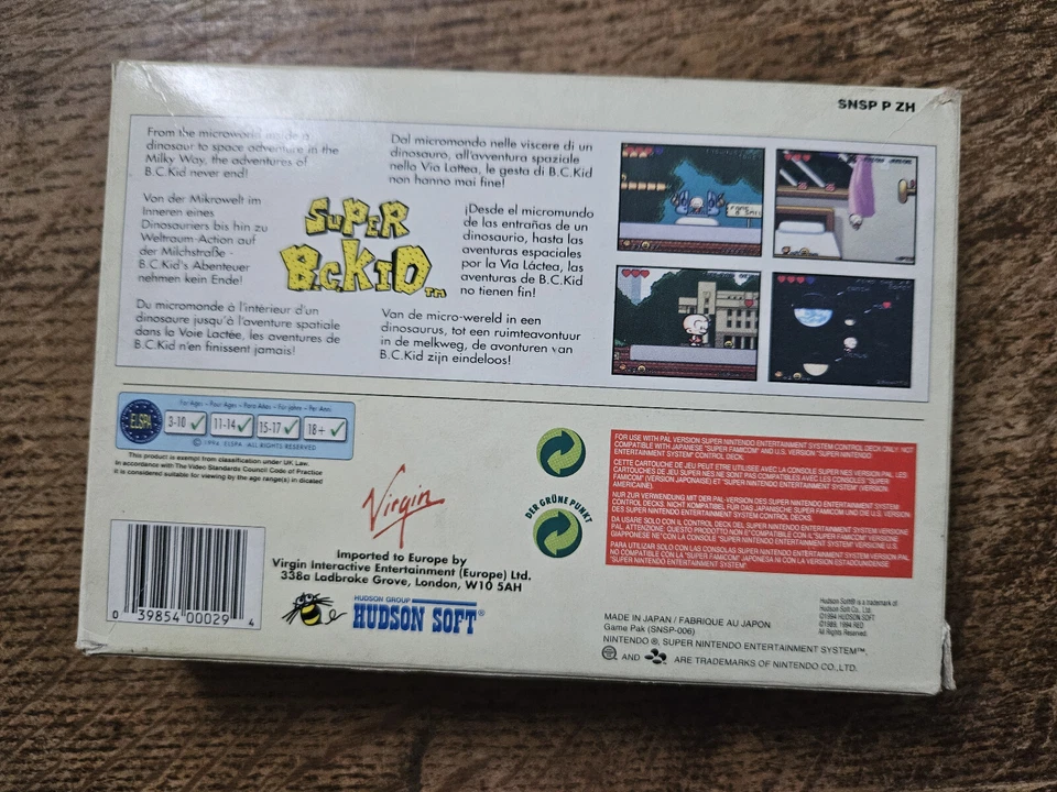 SNES SUPER NINTENDO - SUPER BC B.C. KID #PLT UKV PAL CIB - Image 3 of 4