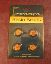 Darice Jewelry Designer Resin Beads 4 beads Hibiscus Flowers 14X5MM each