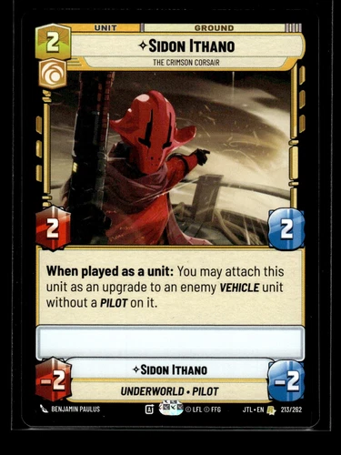 SIDON ITHANO - THE CRIMSON CORSAIR Jump to Lightspeed #213 JTL(NM+)(SWU)