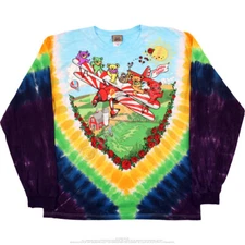 GRATEFUL DEAD-BI PLANE-TIE DYE LONG SLEEVE-2 SIDD T-SHIRT M-L-XL-XXL Garcia,Wier