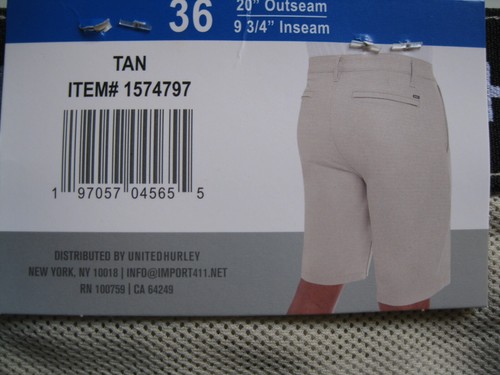 Hurley Men's 4-way stretch, water-repellent Hybrid WalkShorts, Tan, 36 (1009) - Bild 5 von 14