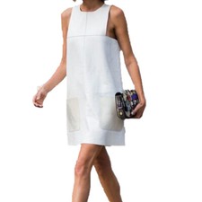 Best Ladies White Designer Genuine Leather Dresses Trendy Women Party wear Dress