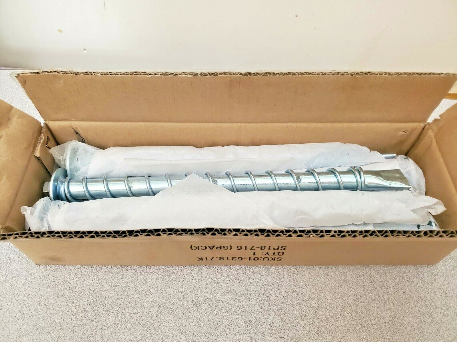 Bolt Hold SP18716 12" Asphalt Anchor Zinc Steel 1) Box Of 6) Anchors New eBay