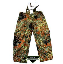 orig. BW Nässeschutz Hose Regenhose Goretex Latzhose Flecktarn Gr.44-58 gebr.