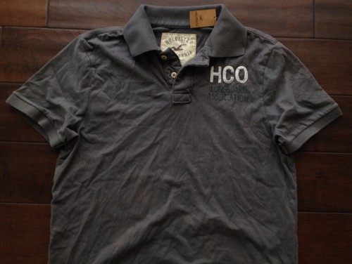 【New】Hollister Men's【HCO California Surfing Championships Vintage Polo】Grey @XL - Picture 3 of 11