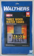 NEW Walthers Wooden Water Tank 3-Pack Kit Each 4 x 2-3/8" HO Scale FREE US SHIP
