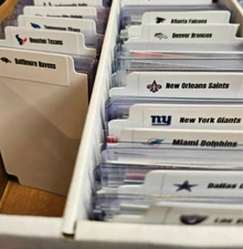 32 x Tall Sports Card Team Dividers with 32 NFL Teams Logos