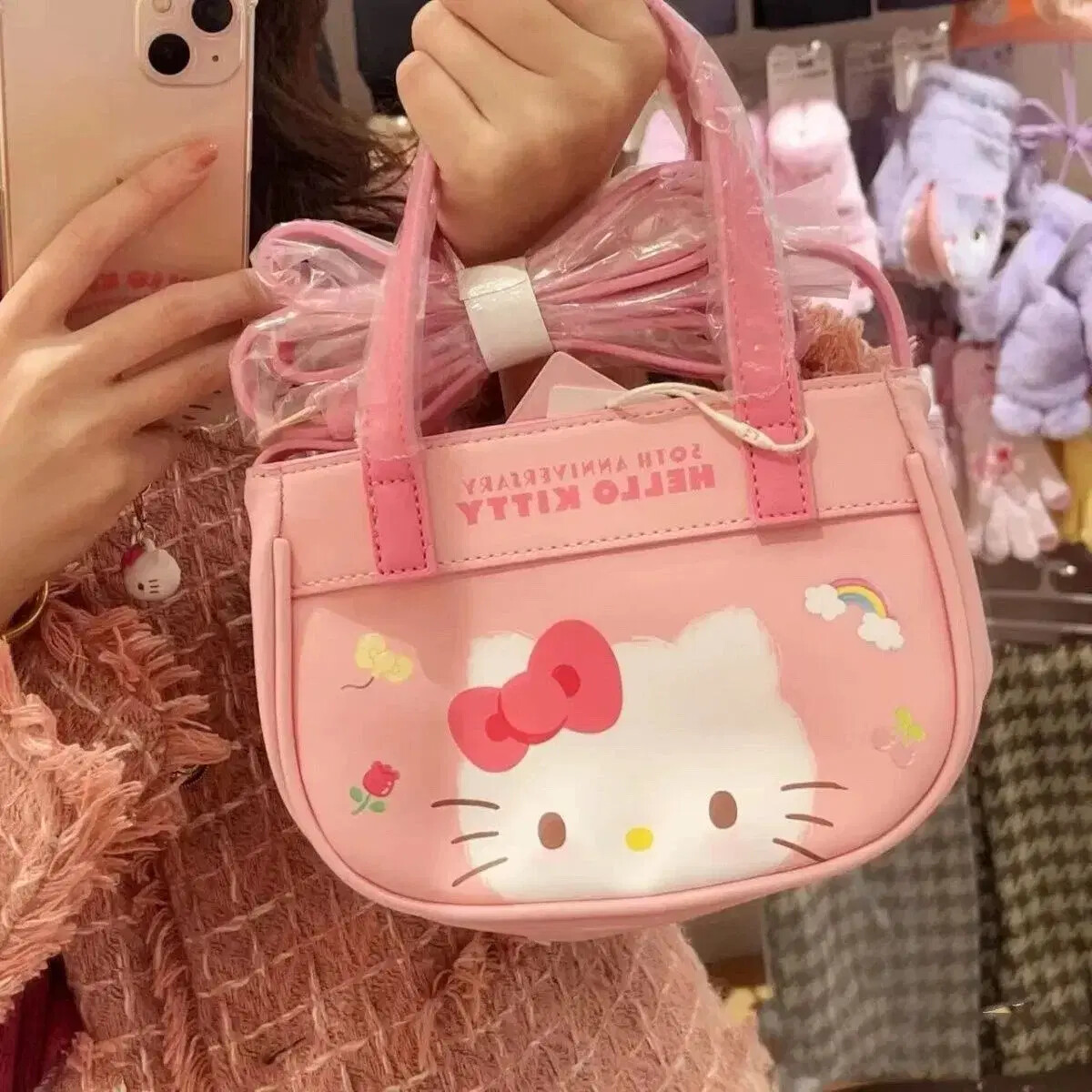 Hello Kitty Sanrio Mine System Pink Tote Bag Clear Eta Bag