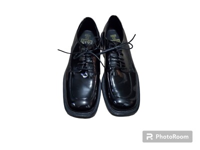 NWOT After Six Men s Size 9.5 Black Patent Leather Shine Shoes Dress Shoes -Nice