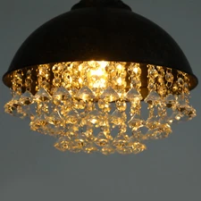 Rustic Industrial Chandelier Crystal Pendant Lighting Ceiling Light Fixture Lamp