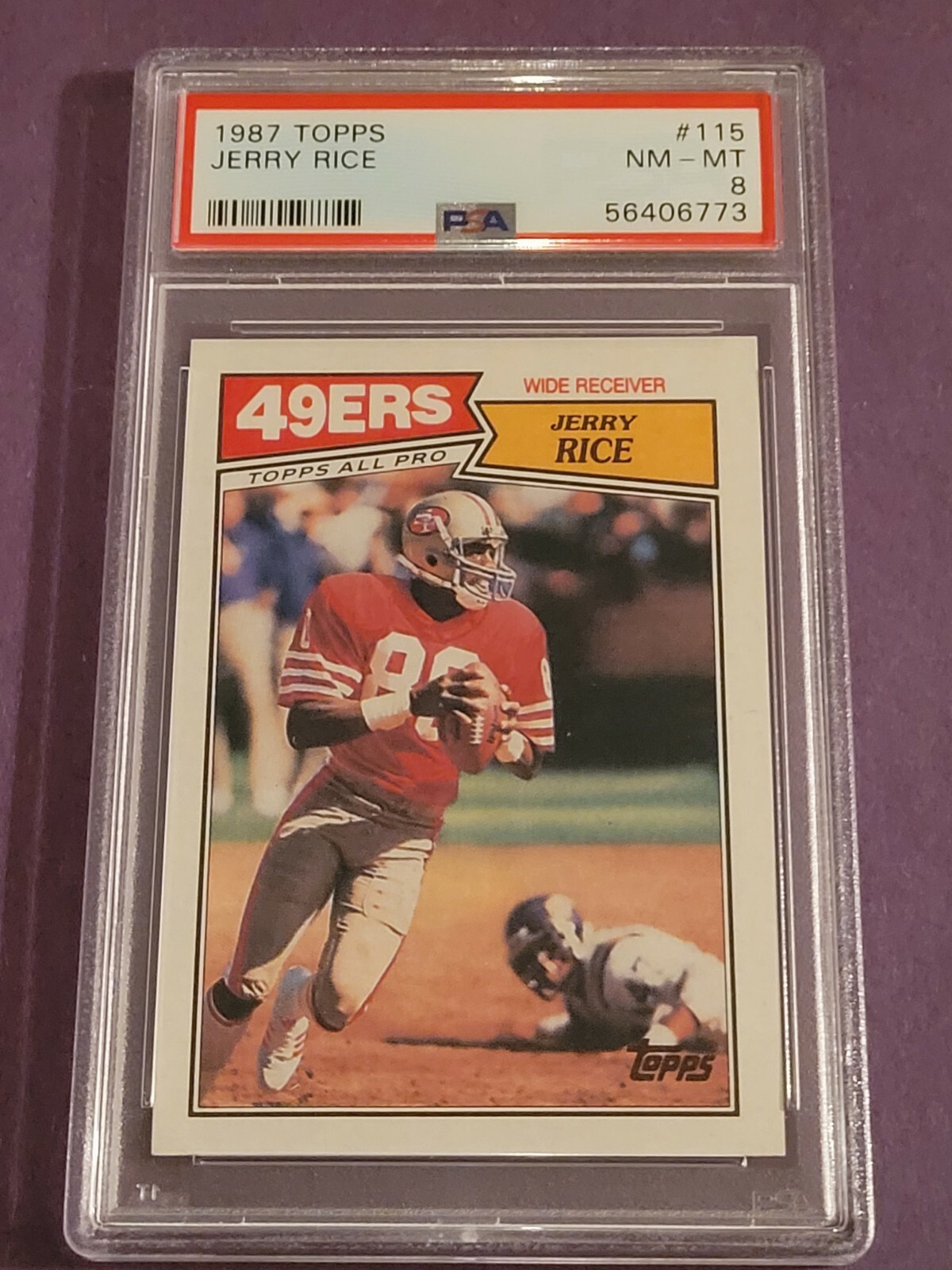 1987 Topps Jerry Rice HOF #115 PSA 8 San Francisco 49ers