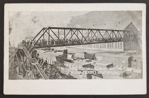 Postal Ferrocarril Pie Puente Mediodía Hora Renovo Pennsylvania Años 1910 - Imagen 2 de 3