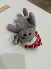 Coca-Cola Style 0147 1997 Gray Seal Santa Hat Bean Bag Plush Style Vintage Coke