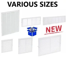 AIR RETURN VENT COVER GRILLE AC x Duct Size Wall Sidewall Ceiling Steel White